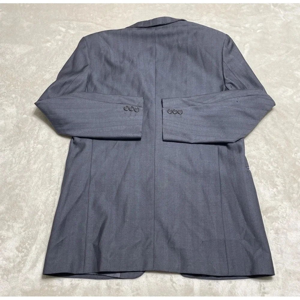 Ermenegildo Zegna Wool Suit Jacket Mens Size 42 German 25 Gray Pinstripe VTG 80s
